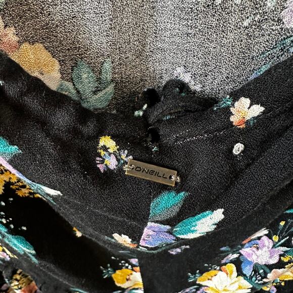O'neill Womens Open Back Floral Alta Midi Dress Black Black Small Whimsigoth Y2K - Picture 10 of 12